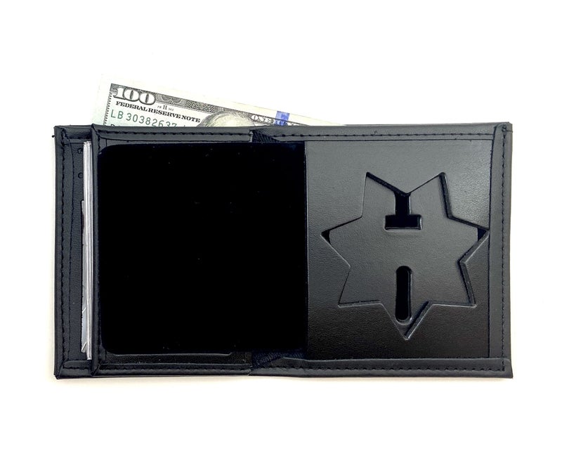 Perfect Fit Shield Wallets Jail Police Law Enforcement 7 Point Star California DOC Corrections style BiFold hidden badge wallet Fits for Blackinton B2001 Cutout PF215 - Image 2