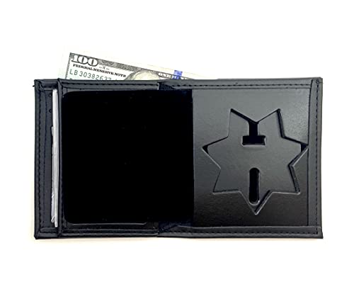 Perfect Fit Shield Wallets Jail Police Law Enforcement 7 Point Star California DOC Corrections style BiFold hidden badge wallet Fits for Blackinton B2001 Cutout PF215 - Image 1