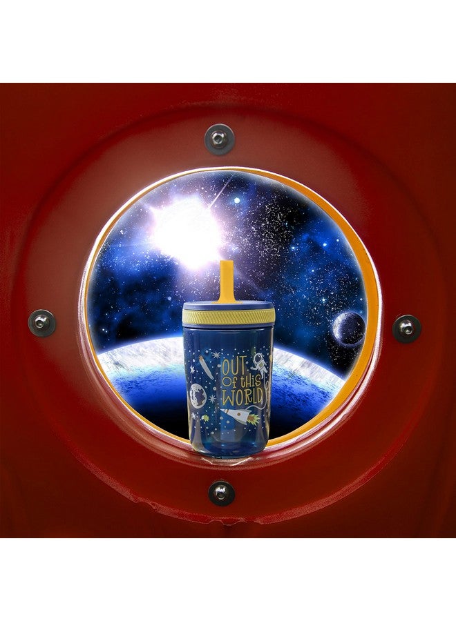 Zak Designs Kelso 15 oz Tumbler Set, (Space) Leak-Proof Screw-On Lid with Straw Made of Durable Plastic and Silicone, Perfect Cup Bundle for Kids (2pc Set) - Image 3