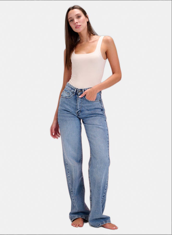 TGS Light Blue Wide Leg Women Jeans - Image 2