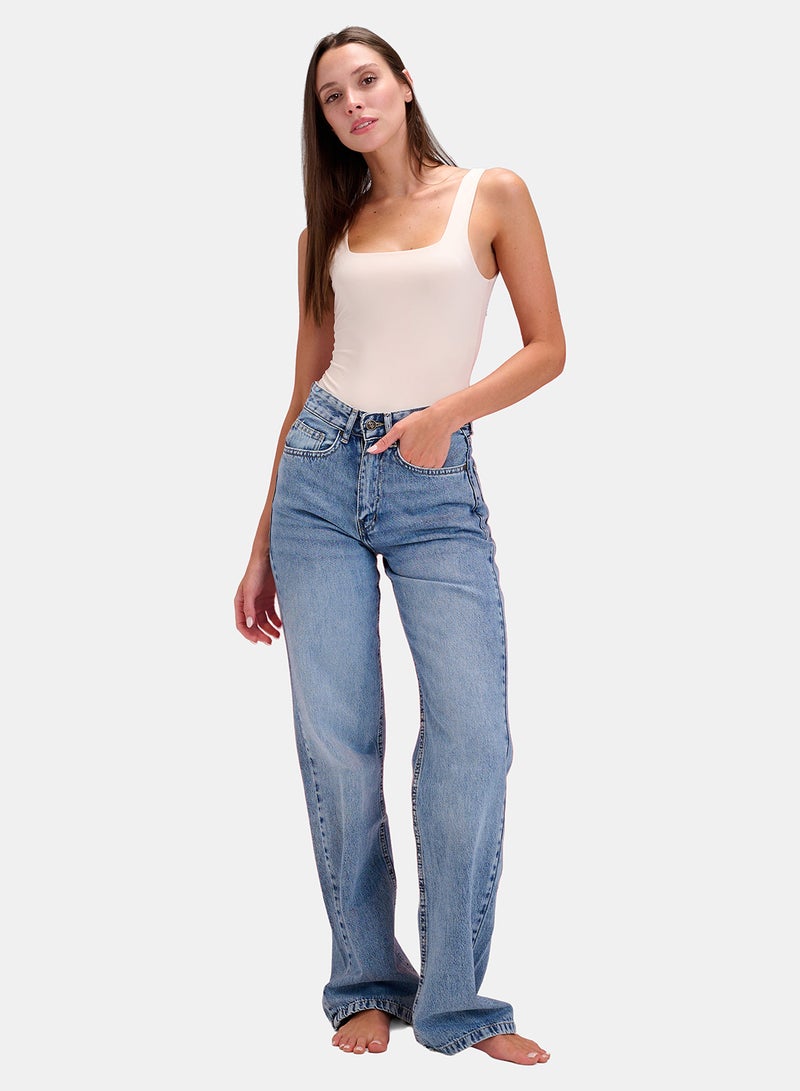 TGS Light Blue Wide Leg Women Jeans - Image 1