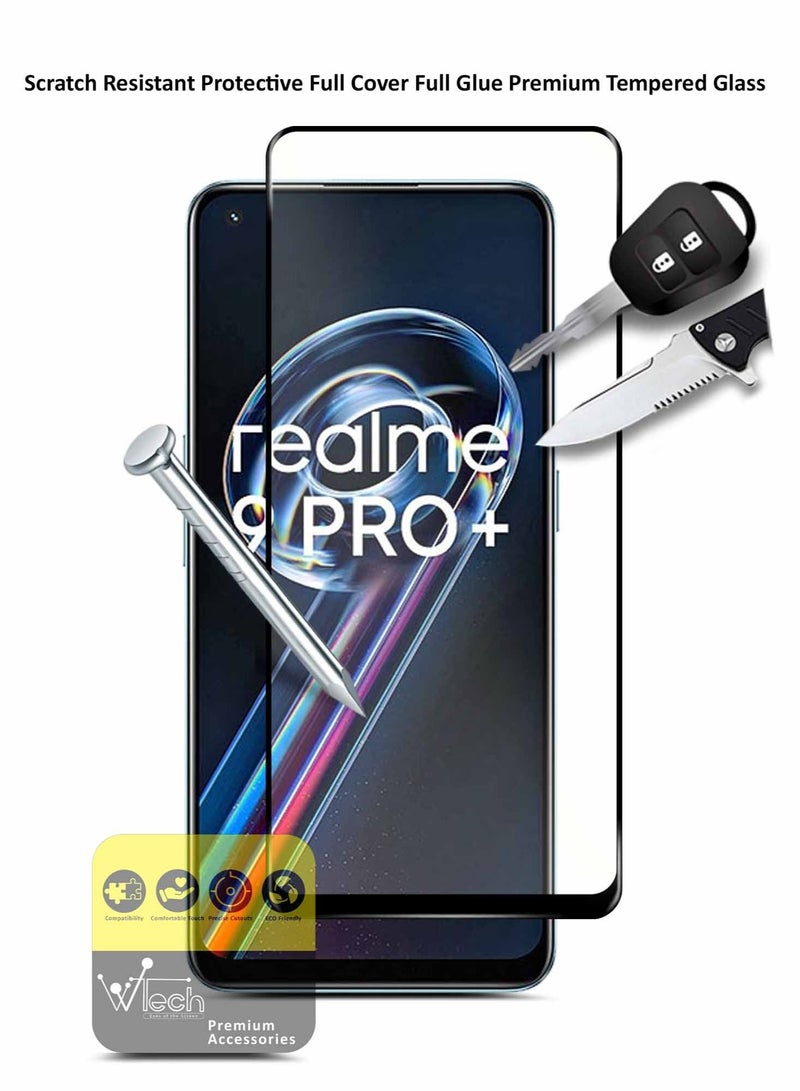 دبليو تيك واقي شاشة زجاجي مقوى E2E كامل السطح / لاصق لهاتف Realme 9 Pro + 5G 2022 شفاف - Image 2