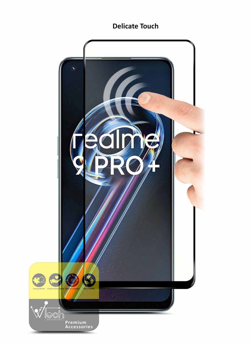 دبليو تيك واقي شاشة زجاجي مقوى E2E كامل السطح / لاصق لهاتف Realme 9 Pro + 5G 2022 شفاف - Image 5
