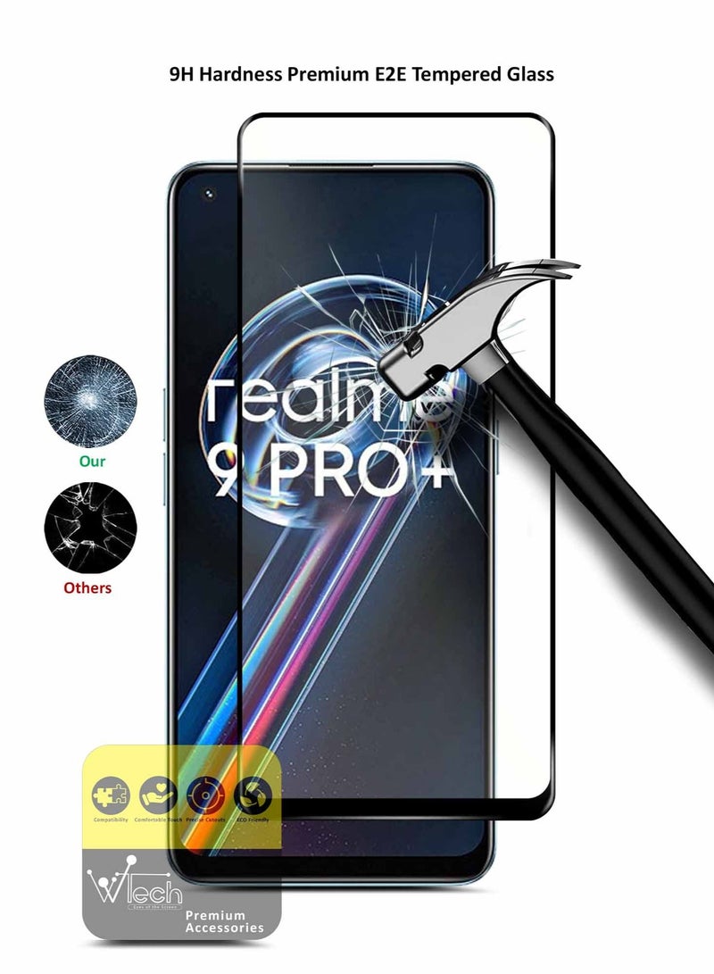 دبليو تيك واقي شاشة زجاجي مقوى E2E كامل السطح / لاصق لهاتف Realme 9 Pro + 5G 2022 شفاف - Image 4