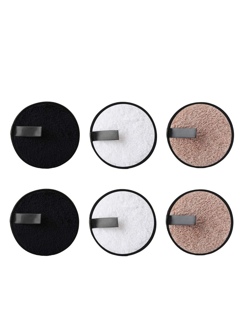 Excefore - Reusable Makeup Remover Pads 4.5 In Dia, 6 Pieces Round Pad For Heavy Makeup And Mask, Washable Makeup Removal Cotton Cloth, Microfiber Wipes For Mascara, Eye Shadow, Foundation, Facial Cleansing - Image 1
