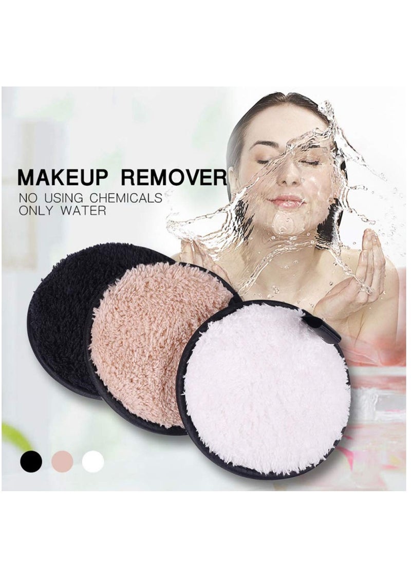 Excefore - Reusable Makeup Remover Pads 4.5 In Dia, 6 Pieces Round Pad For Heavy Makeup And Mask, Washable Makeup Removal Cotton Cloth, Microfiber Wipes For Mascara, Eye Shadow, Foundation, Facial Cleansing - Image 1