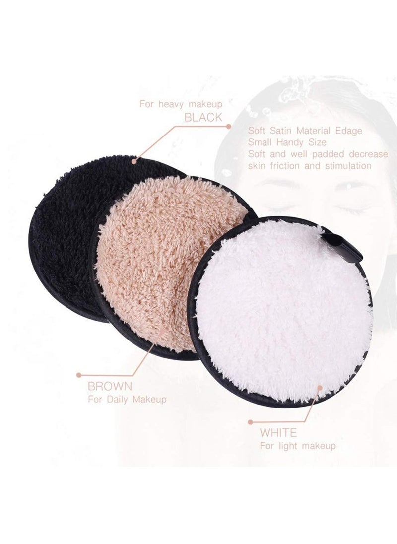 Excefore - Reusable Makeup Remover Pads 4.5 In Dia, 6 Pieces Round Pad For Heavy Makeup And Mask, Washable Makeup Removal Cotton Cloth, Microfiber Wipes For Mascara, Eye Shadow, Foundation, Facial Cleansing - Image 1