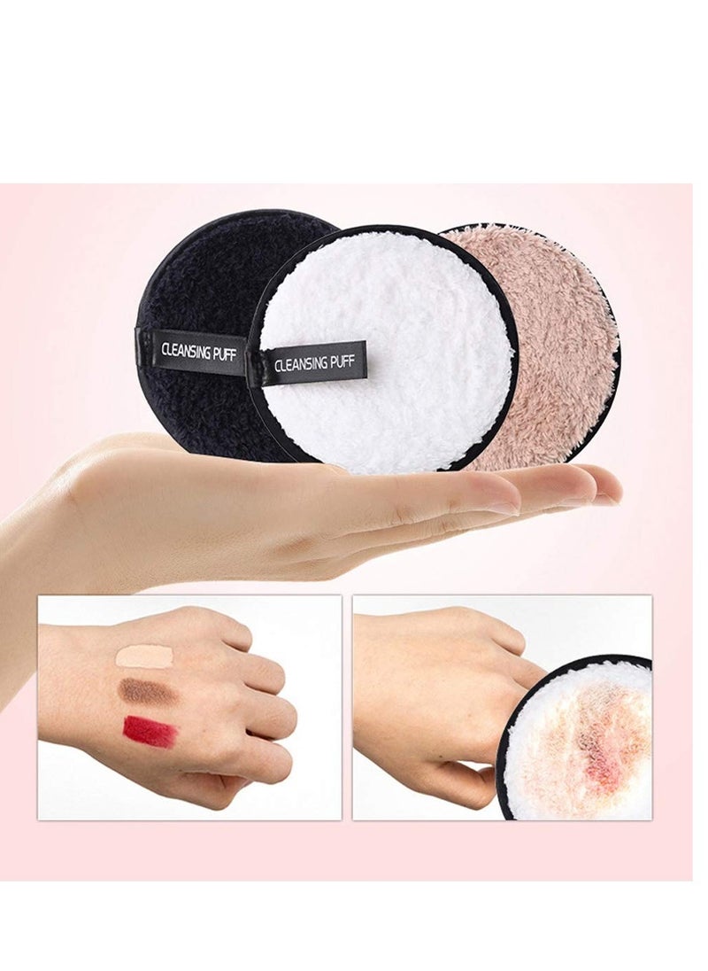Excefore - Reusable Makeup Remover Pads 4.5 In Dia, 6 Pieces Round Pad For Heavy Makeup And Mask, Washable Makeup Removal Cotton Cloth, Microfiber Wipes For Mascara, Eye Shadow, Foundation, Facial Cleansing - Image 1