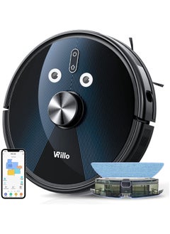J300 Robot Vacuum Cleaner with Mop,Laser Navigation Robotic Vacuum, 3200Pa Strong Suction, 120 Mins Max Runging Time,Self-Charging, Smart Mapping, App/Voice Control, for Pet Hair, Hard Floor, Carpet,Black