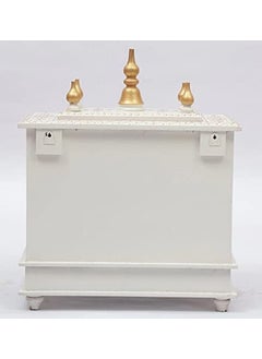 Jodhpur Handicrafts Jodhpur Handicrafts MDF Wood Home Temple Wooden Puja Mandir for Home Handcrafted Wooden Temple 18 inch x 9 inch x 22 inch White  - Image 5
