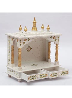 Jodhpur Handicrafts Jodhpur Handicrafts MDF Wood Home Temple Wooden Puja Mandir for Home Handcrafted Wooden Temple 18 inch x 9 inch x 22 inch White  - Image 3