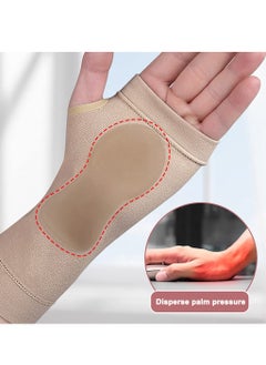 KASTWAVE Arthritis Gloves, 1 Pair Wrist Thumb Support Braces, Ultra Thin Soft Elastic Compression Sleeves Fingerless Glove with Soft Gel Pads, Breathable Wrist Brace Compression Sleeves for Women & Men  - Image 3