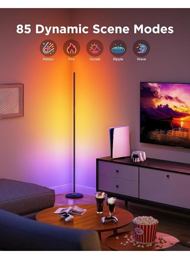 Govee RGBIC Floor Lamp, LED Corner Lamp Works with Alexa, 1000 Lumen Smart Modern Floor Lamp with Music Sync and 16 Million DIY Colors, Color Changing Standing Floor Lamp for Bedroom Living Room Black - Image 2