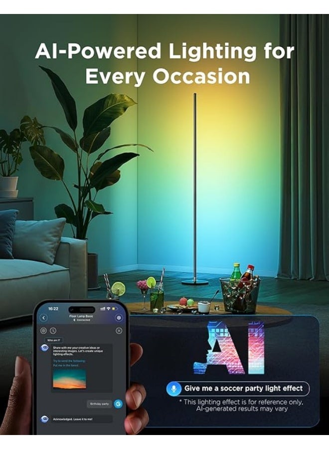 Govee RGBIC Floor Lamp, LED Corner Lamp Works with Alexa, 1000 Lumen Smart Modern Floor Lamp with Music Sync and 16 Million DIY Colors, Color Changing Standing Floor Lamp for Bedroom Living Room Black - Image 4