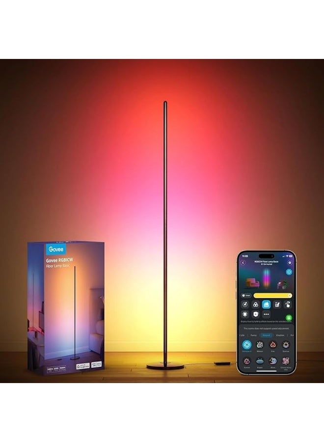 Govee RGBIC Floor Lamp, LED Corner Lamp Works with Alexa, 1000 Lumen Smart Modern Floor Lamp with Music Sync and 16 Million DIY Colors, Color Changing Standing Floor Lamp for Bedroom Living Room Black - Image 1