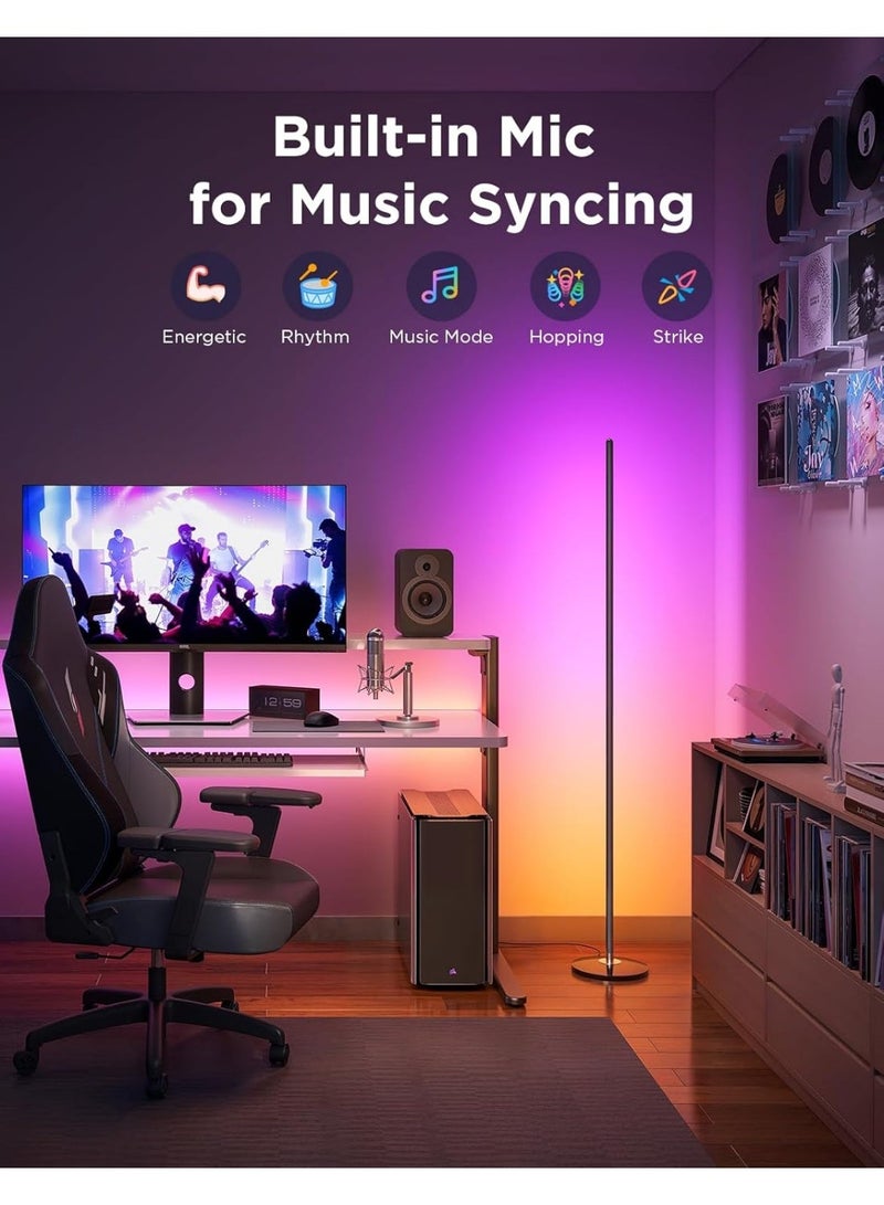Govee RGBIC Floor Lamp, LED Corner Lamp Works with Alexa, 1000 Lumen Smart Modern Floor Lamp with Music Sync and 16 Million DIY Colors, Color Changing Standing Floor Lamp for Bedroom Living Room Black - Image 5