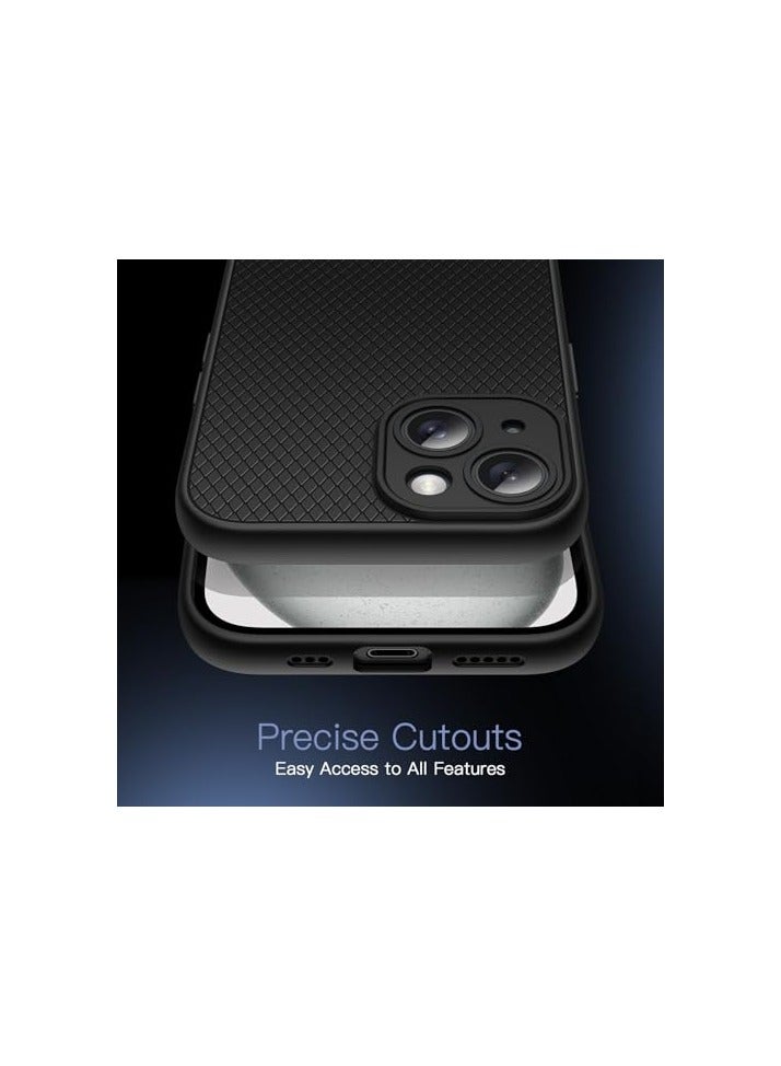 جي تيك حافظة JETech Grip لهاتف iPhone 15 مقاس 6.1 بوصة، غطاء هاتف واقٍ ناعم من مادة TPU مع عدسة كاميرا حماية كاملة، مقاوم للصدمات (أسود) - Image 3