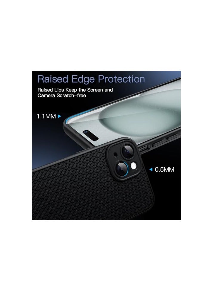 جي تيك حافظة JETech Grip لهاتف iPhone 15 مقاس 6.1 بوصة، غطاء هاتف واقٍ ناعم من مادة TPU مع عدسة كاميرا حماية كاملة، مقاوم للصدمات (أسود) - Image 5