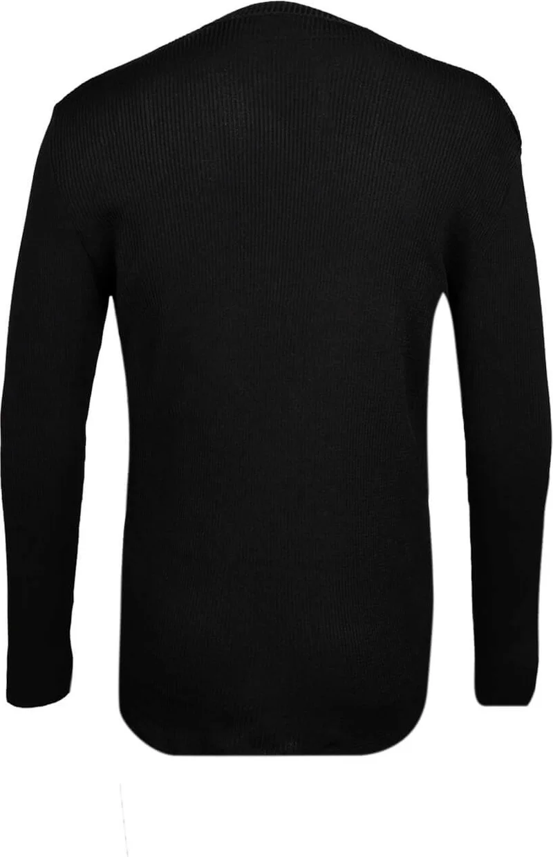 Hatemoğlu Black Regular Fit Crew Neck Ribbed Knitwear Sweater