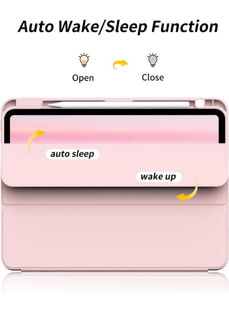 روك بو جراب iPad Pro الجديد مقاس 12.9 بوصة 2022/2021/2020 من الجيل السادس / الخامس / الرابع مع حامل أقلام رصاص حافظة ذكية لجهاز iPad تدعم معرف اللمس والاستيقاظ / النوم تلقائيًا مع شحن قلم رصاص من الجيل الثان - Image 2