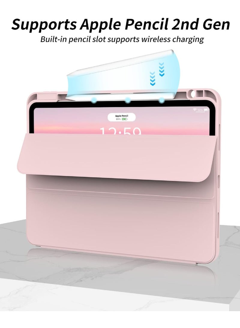 روك بو جراب iPad Pro الجديد مقاس 12.9 بوصة 2022/2021/2020 من الجيل السادس / الخامس / الرابع مع حامل أقلام رصاص حافظة ذكية لجهاز iPad تدعم معرف اللمس والاستيقاظ / النوم تلقائيًا مع شحن قلم رصاص من الجيل الثان - Image 4