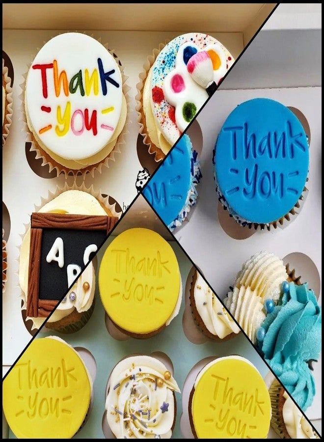 1066 Factory 'Thank You' Embosser Stamp for Icing Fondant Frosting Sugar Paste Cupcake Cake Cookie Baking Decoration (Pattern 6) - Image 3