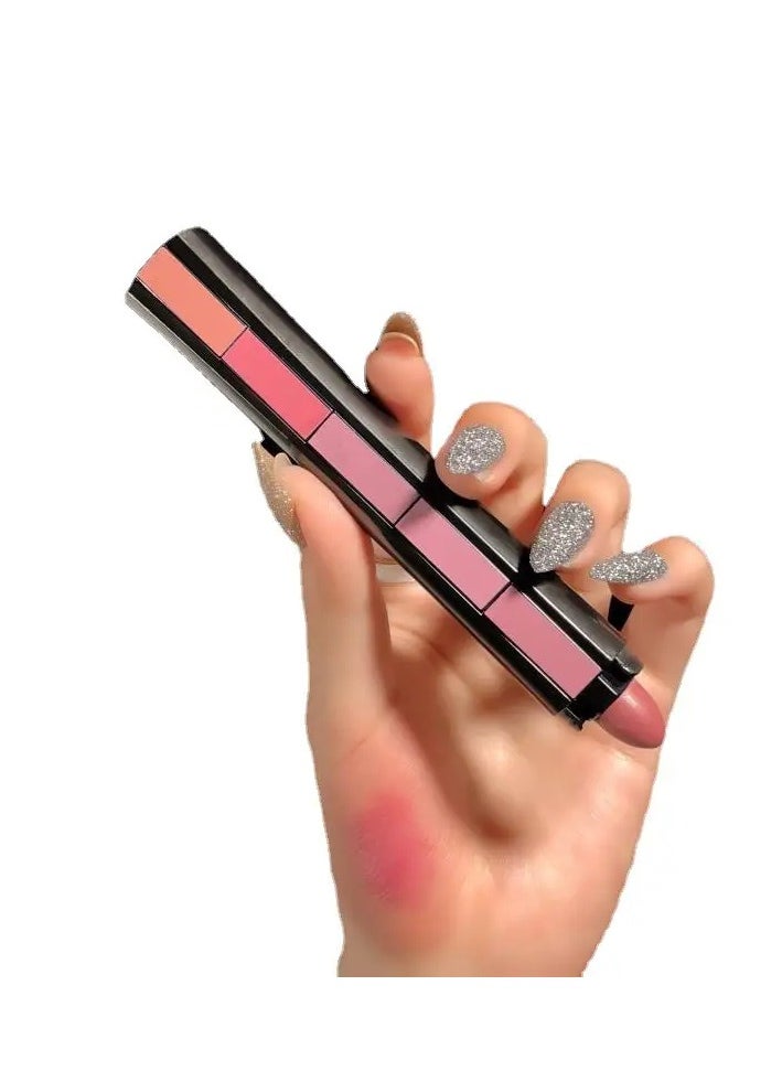 Fit Colors - 5 In 1 Red Lipstick Strip Matte Velvet Texture Lip Gloss Makeup Long Lasting Non-stick Cup Lipstick Set Cosmetics Valentine's Day Gifts - Image 1