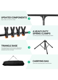 Coliflor Tshape Portable Backdrop Stand 6.5X3.2Ft Adjustable Photo Background Stand Kit Sturdy Small Back Drop Holder With 4 Spring Clamps Carry Bag For Parties Photography And Video Studio  - Image 5