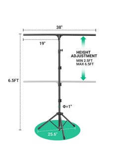 Coliflor Tshape Portable Backdrop Stand 6.5X3.2Ft Adjustable Photo Background Stand Kit Sturdy Small Back Drop Holder With 4 Spring Clamps Carry Bag For Parties Photography And Video Studio  - Image 3