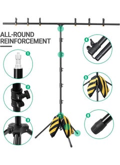 Coliflor Tshape Portable Backdrop Stand 6.5X3.2Ft Adjustable Photo Background Stand Kit Sturdy Small Back Drop Holder With 4 Spring Clamps Carry Bag For Parties Photography And Video Studio  - Image 4