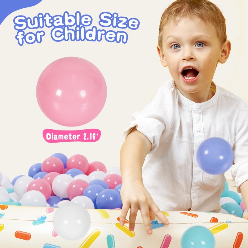 TRENDBOX Ball Pit Balls 100 - Macaron Colors Balls for Ball Pit  Play Tent Baby Playhouse Pool Birthday Party Decoration (J- Macaron& White) - Image 3