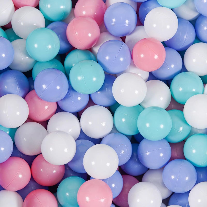TRENDBOX Ball Pit Balls 100 - Macaron Colors Balls for Ball Pit  Play Tent Baby Playhouse Pool Birthday Party Decoration (J- Macaron& White) - Image 1