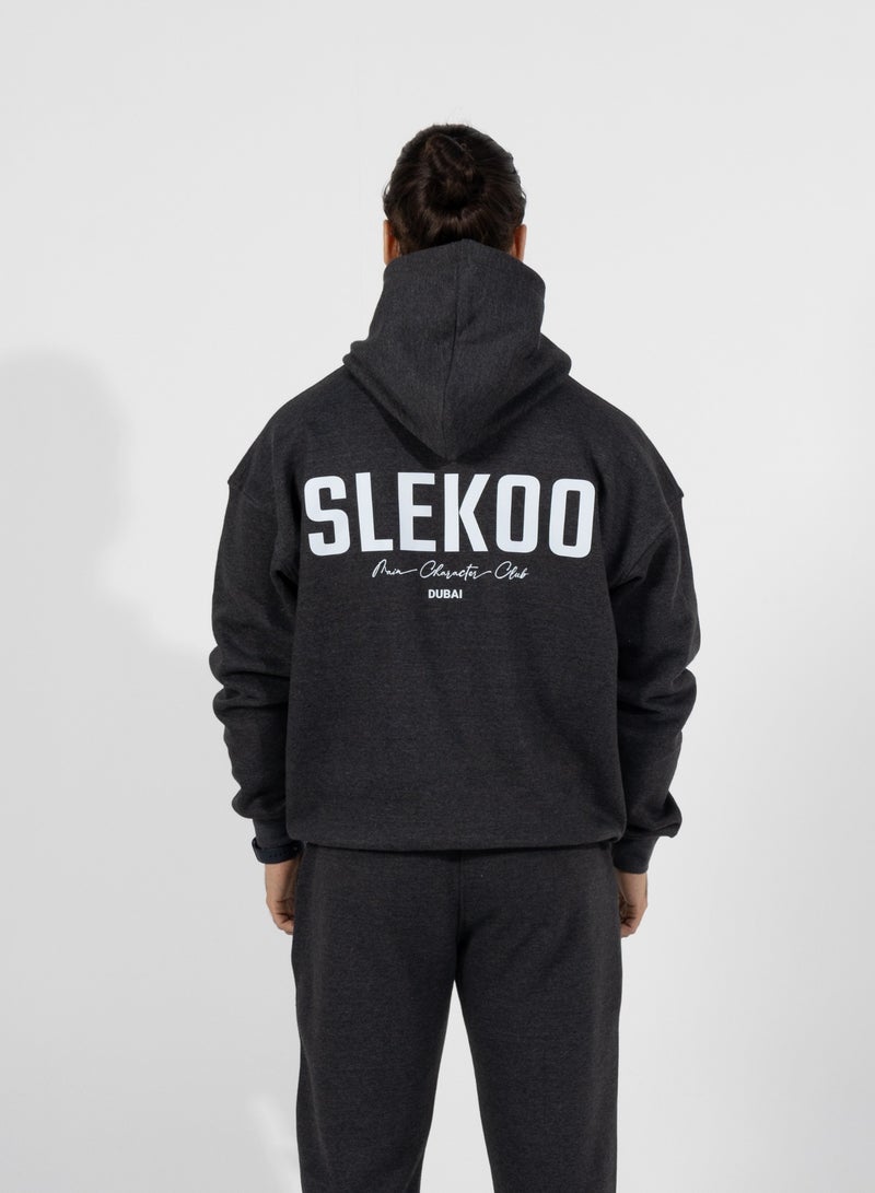 Slekoo Slekoo Oversized Hoodie for Men & Women, Unisex Cotton Fleece Pullover Sweatshirt, Winter 2025 Collection, Casual Streetwear Fashion Sweater  - Image 2