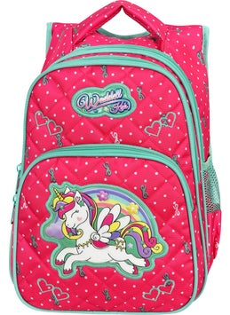 Waddell حقيبة ظهر وخLunch Bag للمدرسة الابتدائية بنمط يونيكورن زهري مرخصة  - Image 2