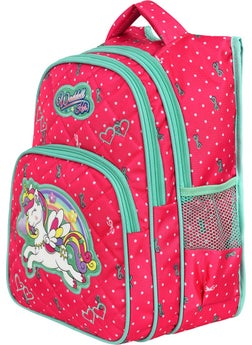 Waddell حقيبة ظهر وخLunch Bag للمدرسة الابتدائية بنمط يونيكورن زهري مرخصة  - Image 3