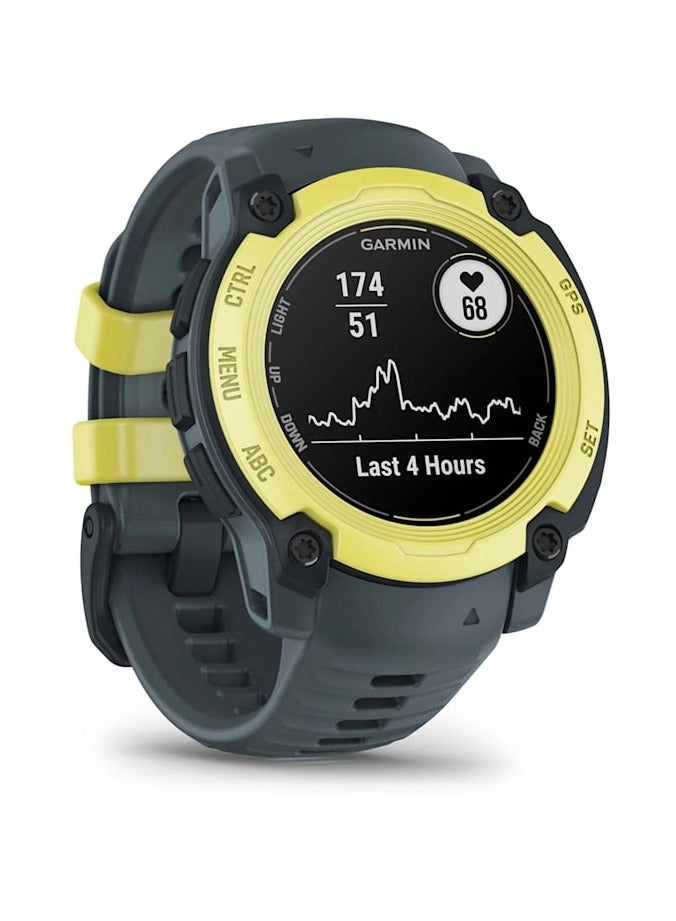 GARMIN Instinct E Limited Edition - 40MM - Electric Lime with Twilight Band - Up to 14 Days of  Battery life  - 0.86" Sunlight-visible, transflective memory-in-pixel (MIP), Chemically strengthened glass, Heart Rate Monitor, All day stress monitor, Smart notification, Tap to Pay, iOS and Android compatible Electric Lime with Twilight Band - Image 3