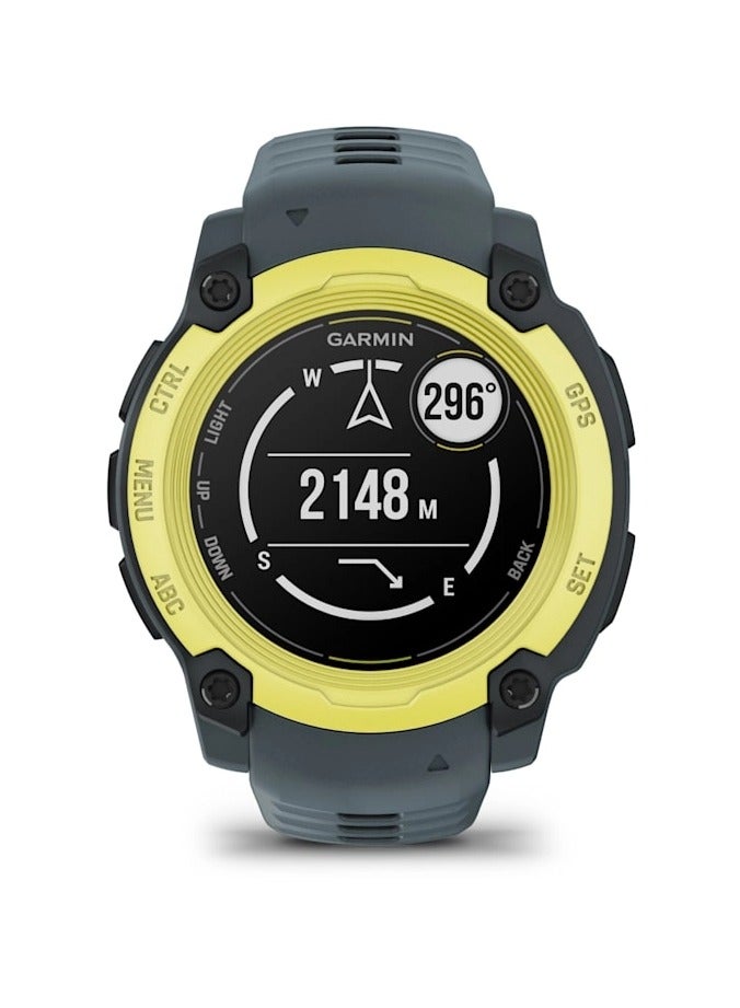 GARMIN Instinct E Limited Edition - 40MM - Electric Lime with Twilight Band - Up to 14 Days of  Battery life  - 0.86" Sunlight-visible, transflective memory-in-pixel (MIP), Chemically strengthened glass, Heart Rate Monitor, All day stress monitor, Smart notification, Tap to Pay, iOS and Android compatible Electric Lime with Twilight Band - Image 4