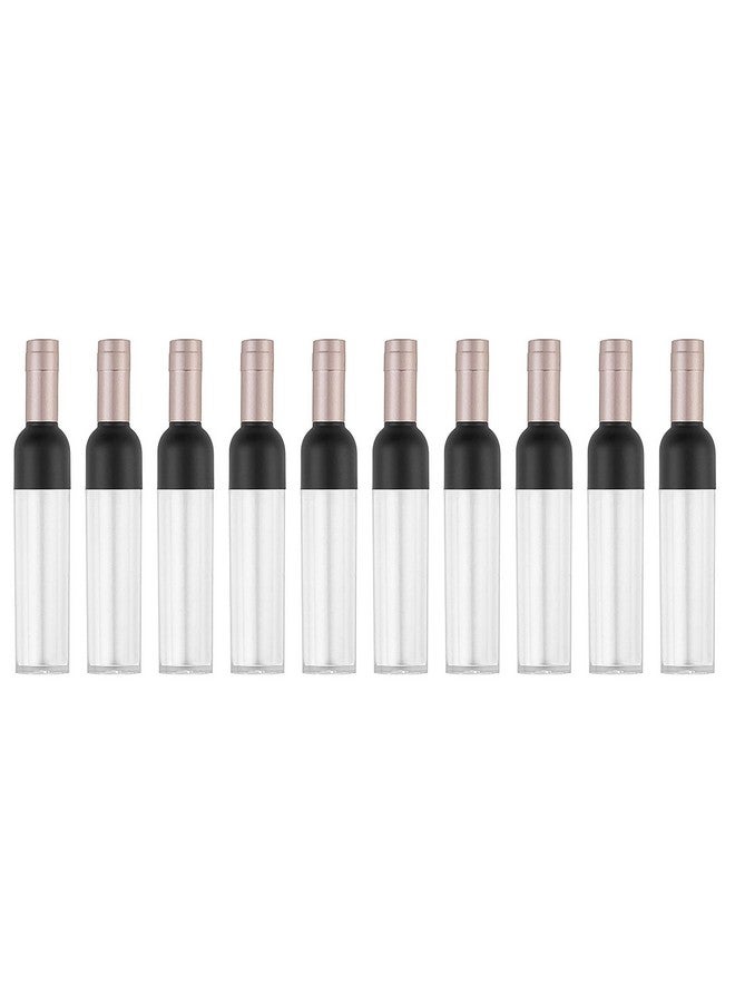 BesYouSel Empty Lip Gloss Tubes 5Ml Clear Wine Shaped Lip Gloss Tube Plastic Mini Refillable Lip Oil Bottle Container Lip Glaze Tube Vials Cosmetic Diy Container Holders Gold Pack Of 10  - Image 1