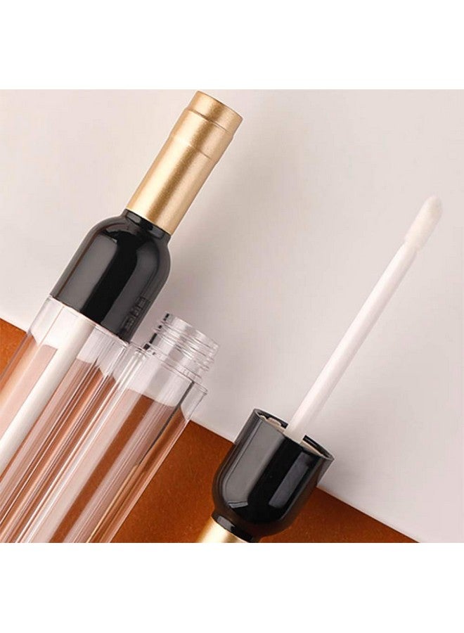 BesYouSel Empty Lip Gloss Tubes 5Ml Clear Wine Shaped Lip Gloss Tube Plastic Mini Refillable Lip Oil Bottle Container Lip Glaze Tube Vials Cosmetic Diy Container Holders Gold Pack Of 10  - Image 4