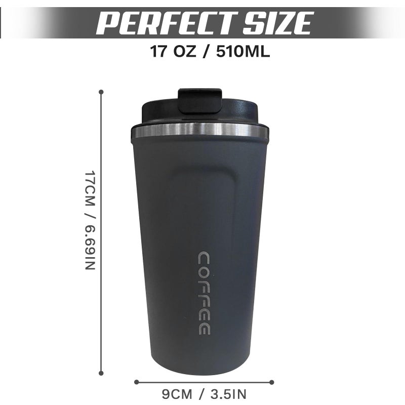 SPLMIFA Travel Coffee Mugs Leak-Proof, Reusable Coffee Cups with Lids, Stainless Steel Vacuum Insulated Coffee Tumblers, Thermal Insulation Cups for Men and Women Hot & Cold Drinks(2nd-Blue, 17OZ) - Image 4