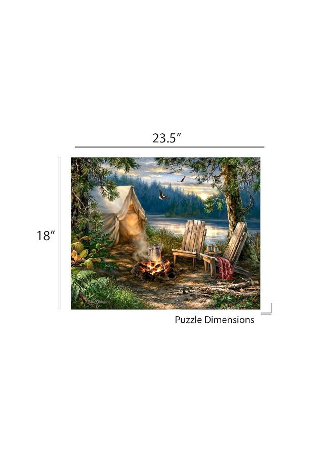 Springbok's 500 Piece Jigsaw Puzzle Evening at The Lake - Made in USA - Image 2