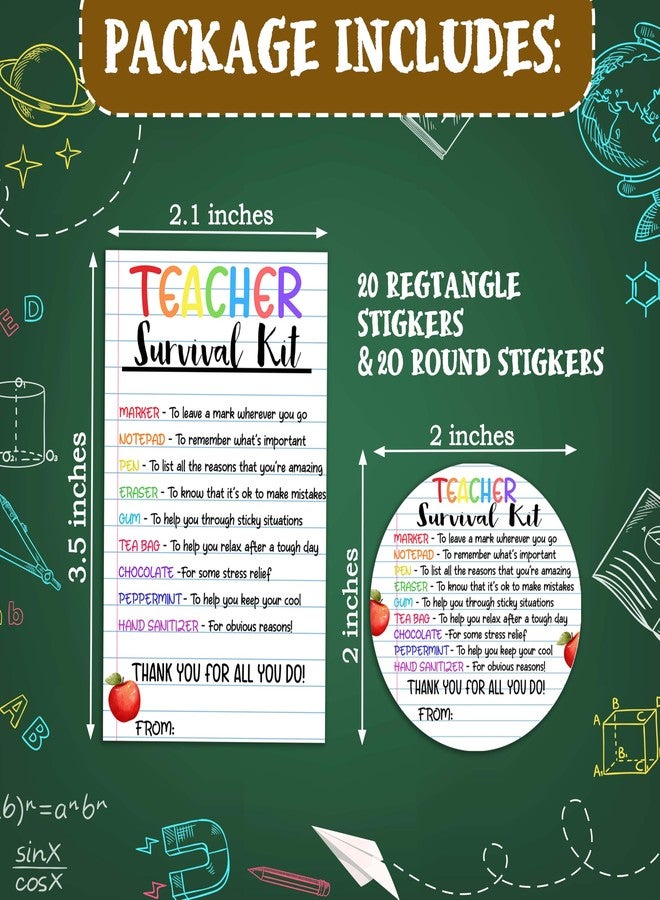 HandEasy 40 Pcs Teacher Survival Kit, First Day of School Gift Tags, Teacher Appreciation Gift Tags, Welcome Back to School Present Party Favors-A03 - Image 2