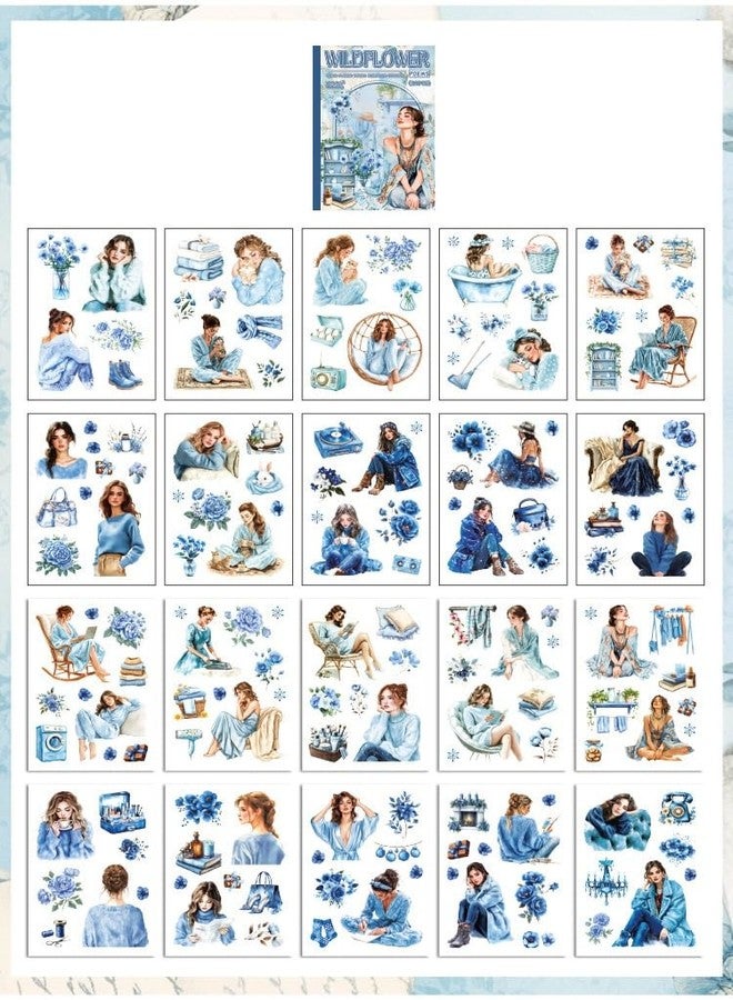 SAMVARDHAN Aesthetic Floral Girl Sticker Pack – Vintage Flower Journal Stickers for Scrapbooking, Bullet Journal, Planner Decoration, DIY Crafts & Art Supplies (80 Sheets), Pack of 4 - Image 2