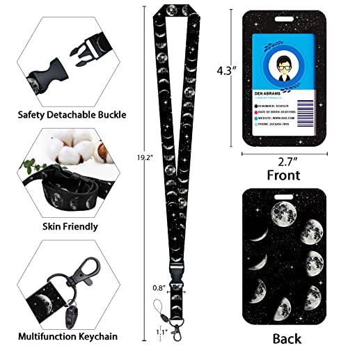 GIANCOMICS Moon Planet Teacher Lanyards for Id Badges and Keys, Retractable ID Badge Holder with Detachable Lanyard, Fashionable Badge Reel Heavy Duty with Carabiner Clip, Nurse Student Office Gifts - Image 4