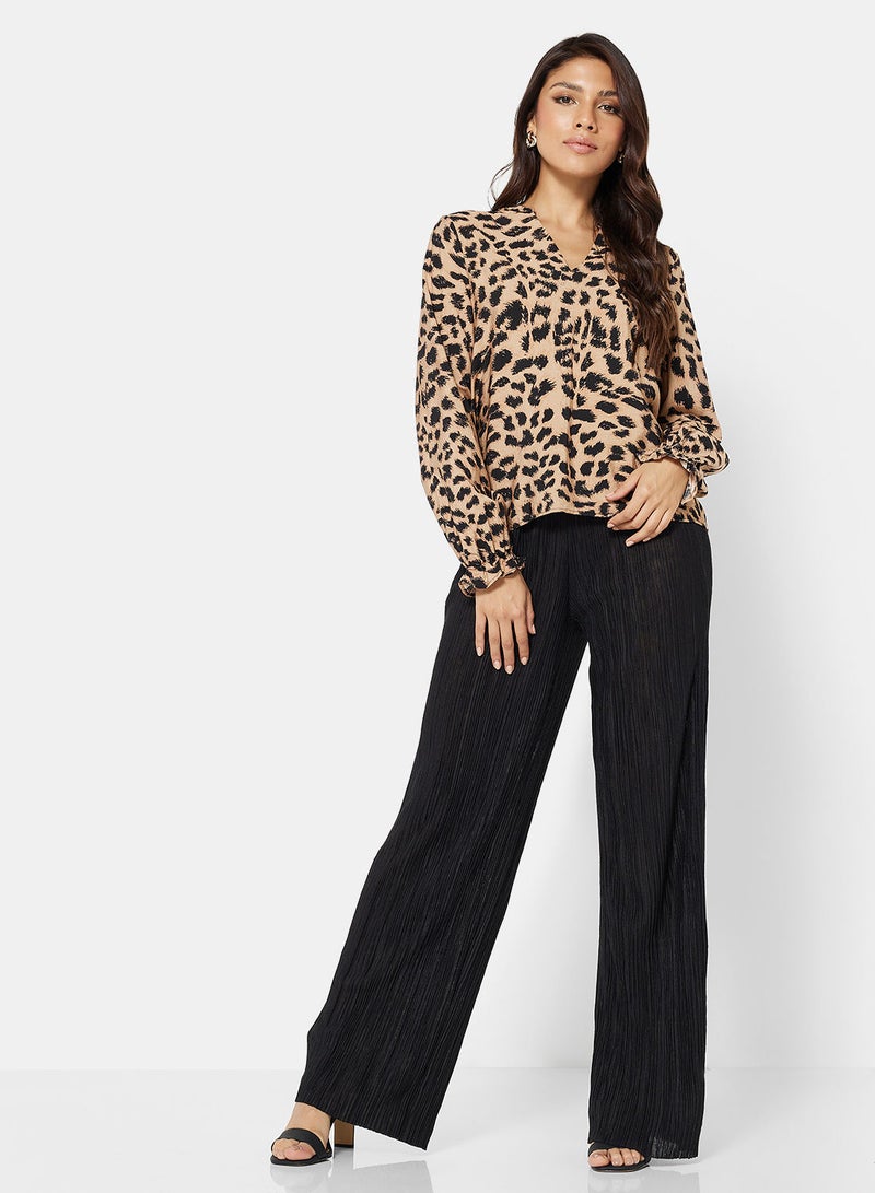 Printed Long Sleeve Blouse