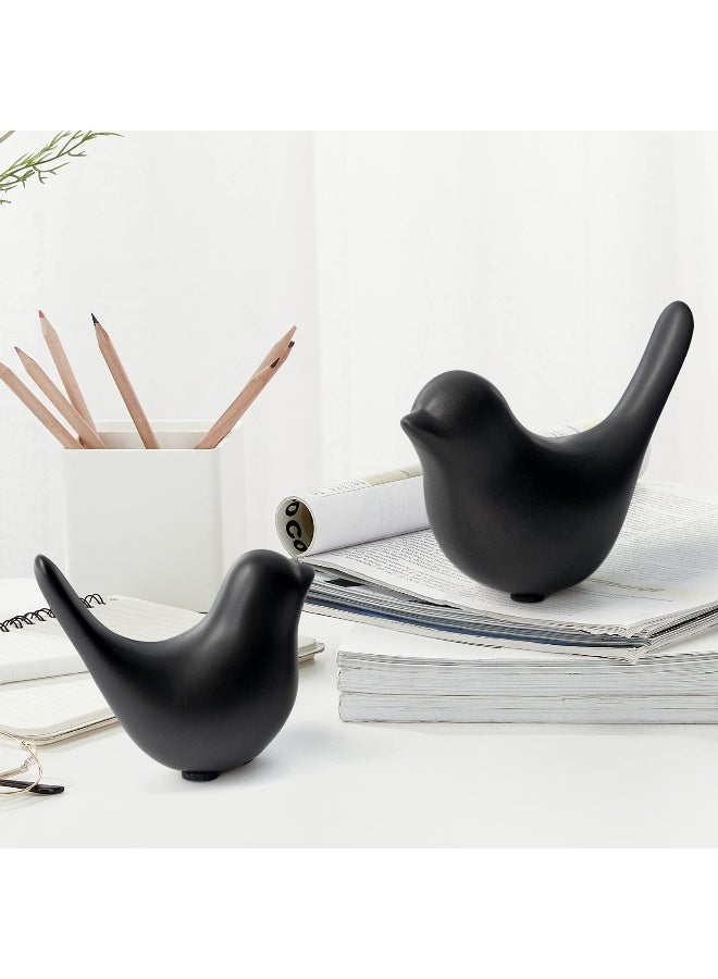 Notakia Small Birds Statues Home Decor Modern Style Decorative Ornaments for Living Room, Bedroom, Office Desktop, Cabinets (Black 2Pcs Birds) - Image 5