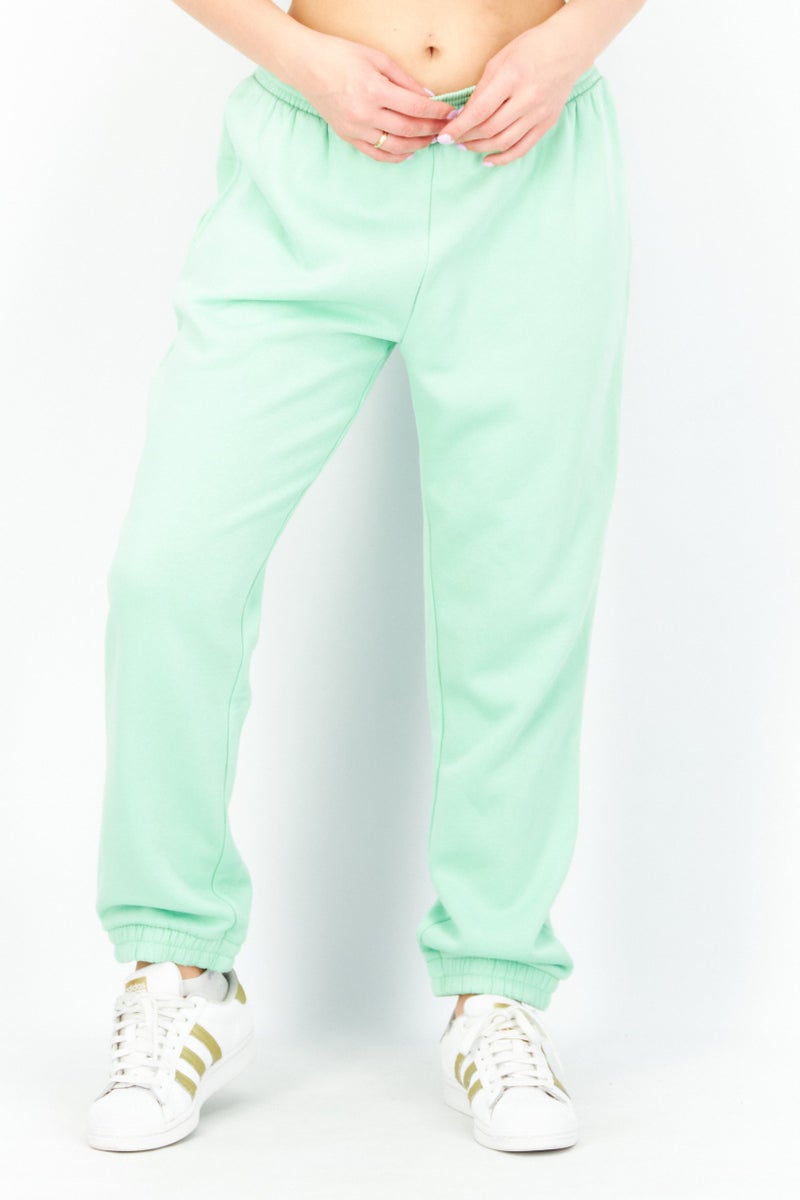 Tchibo Women Plain Pull-On Jogger Pants, Mint - Image 1