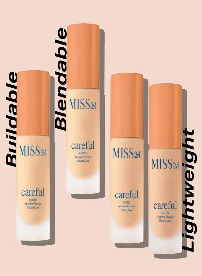 ميس تو ام كريم أساس MISS2M Careful HD بتغطية كاملة مع الكولاجين وحبيبات دقيقة لتنعيم البشرة ومنحها مظهرًا مطفيًا بدون مسام: 103 عاجي حريري، 1.01 أونصة سائلة - Image 5