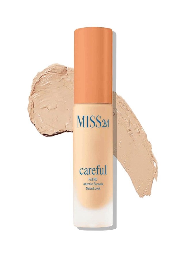 ميس تو ام كريم أساس MISS2M Careful HD بتغطية كاملة مع الكولاجين وحبيبات دقيقة لتنعيم البشرة ومنحها مظهرًا مطفيًا بدون مسام: 103 عاجي حريري، 1.01 أونصة سائلة - Image 1