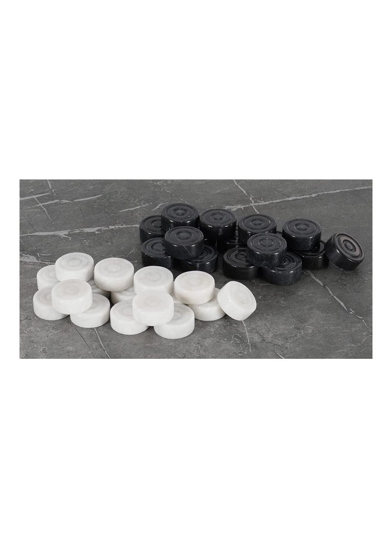 RADICALn RADICALn Checkers Board Game White and Black Handmade Marble Tournament Set Draughts Chess Board Games  - Image 4